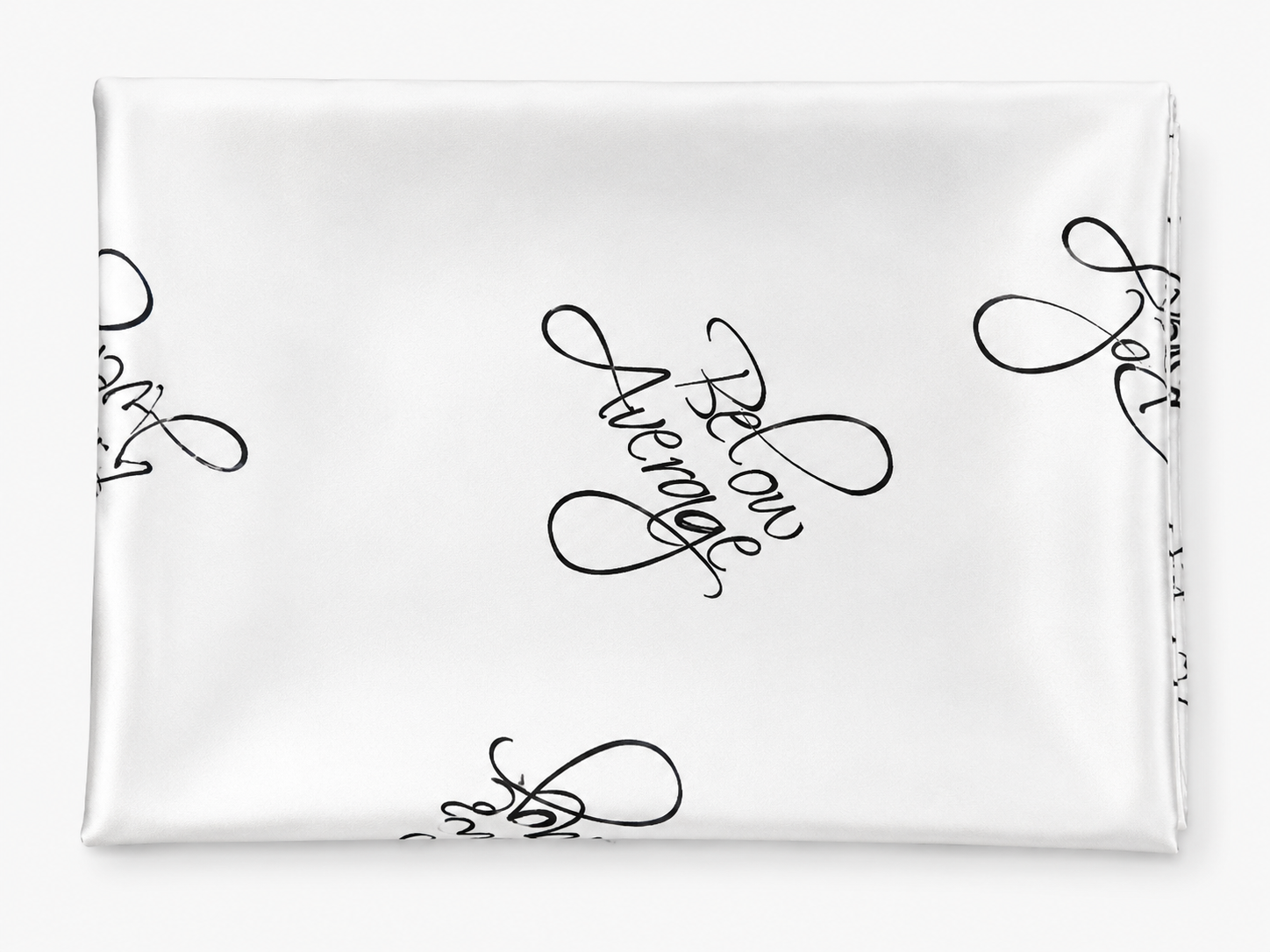 Below Average Script Silk Scarf - White/Black