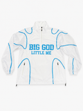 Big God Little Me Quarter-Zip Windbreaker - White/Blue