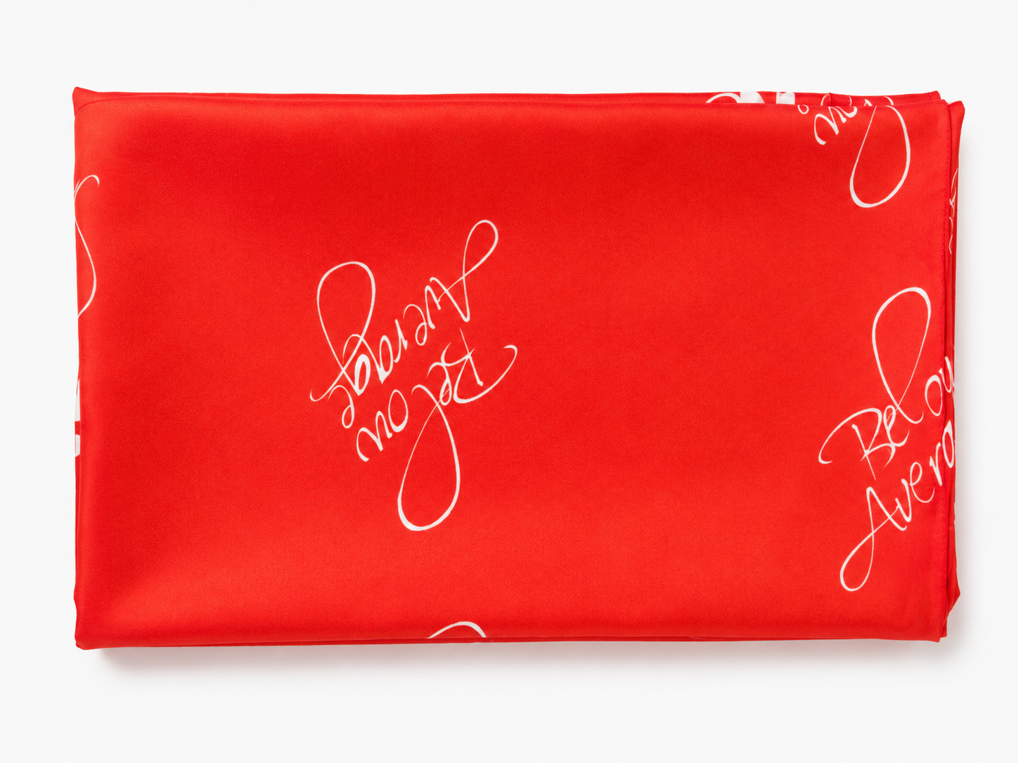 Below Average Script Silk Scarf - Red