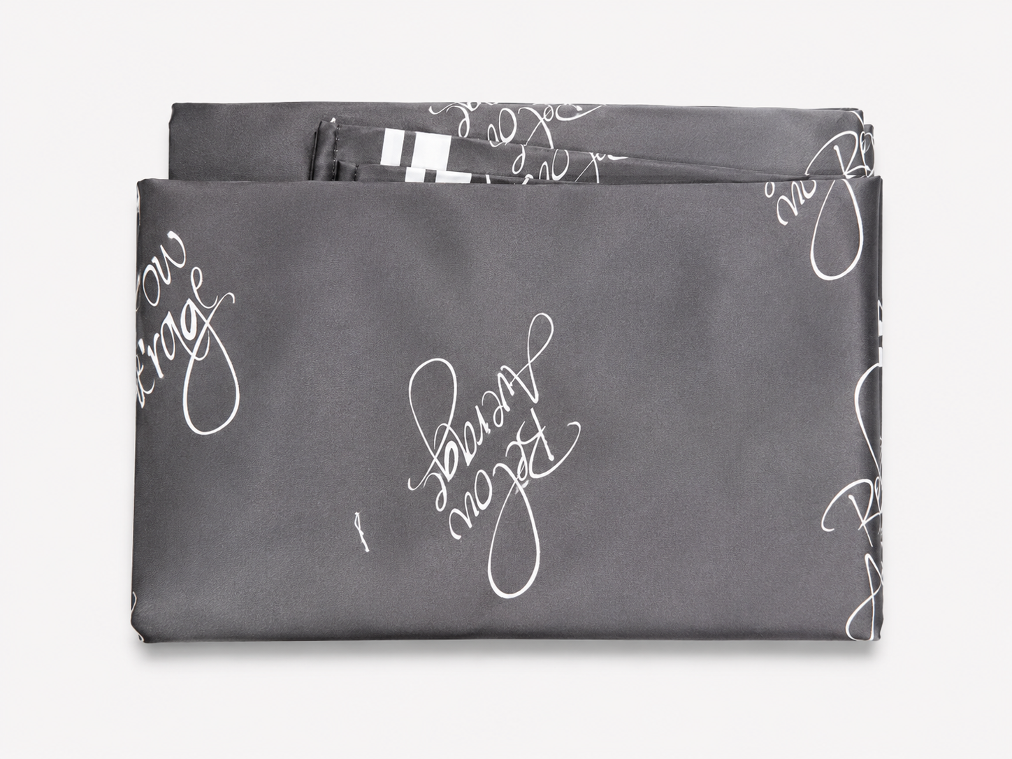 Below Average Script Silk Scarf - Charcoal