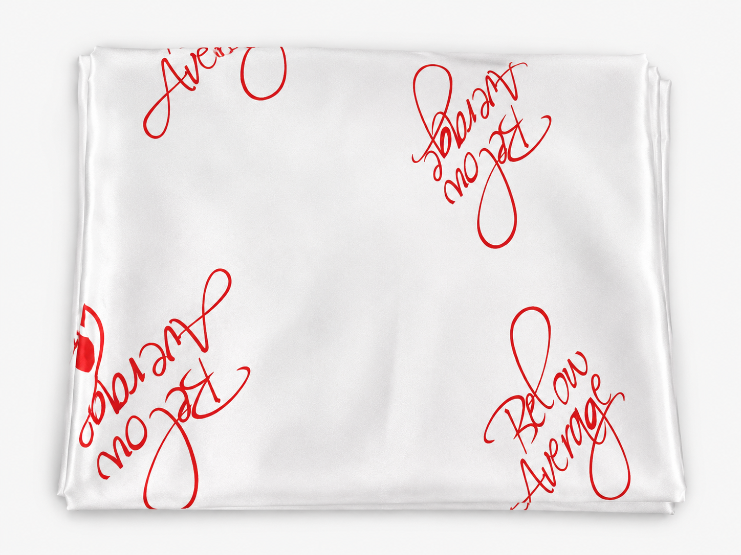 Below Average Script Silk Scarf - White/Red