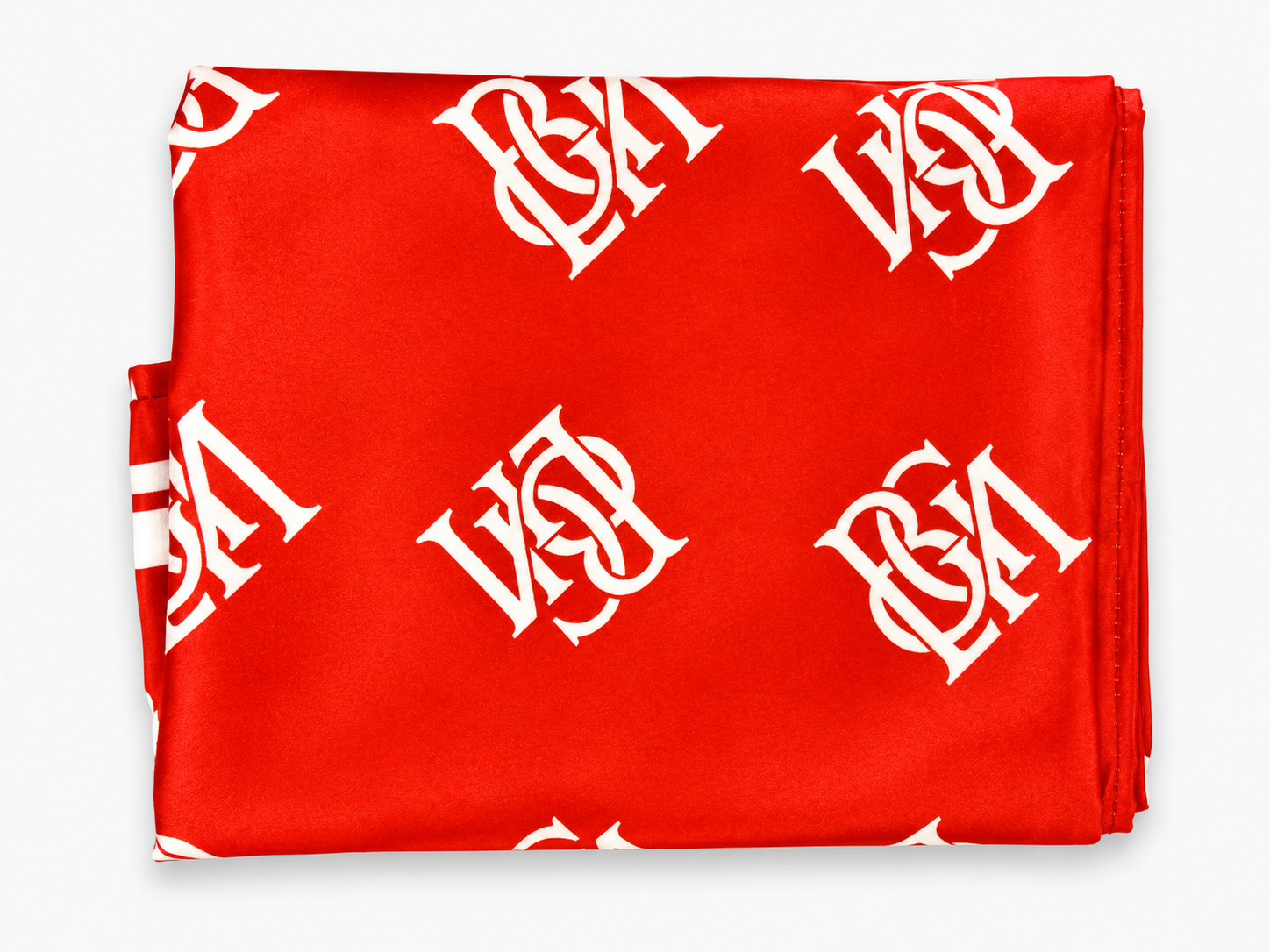 Below Average "BGLM" Monogram Silk Scarf - Red